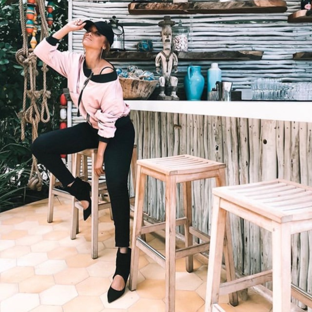 9 1/2 black 3” bootie heel